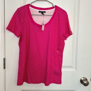 Lauren Ralph Lauren Pink Polka Dot Women's Top